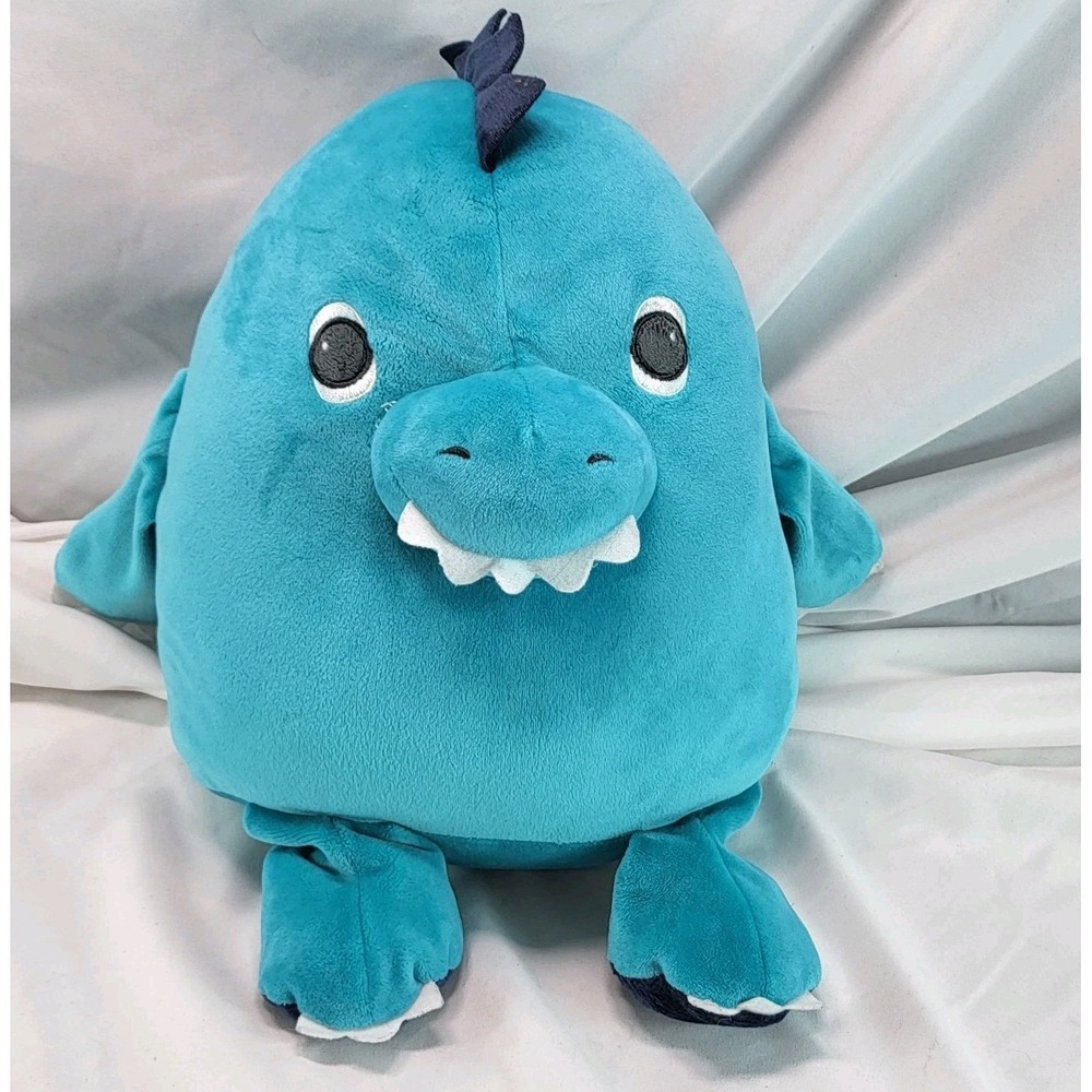 2019 Carter's Dinosaur Aqua Blue Toothy Stuffed Plush Animal Squish‎ Lovey 12in